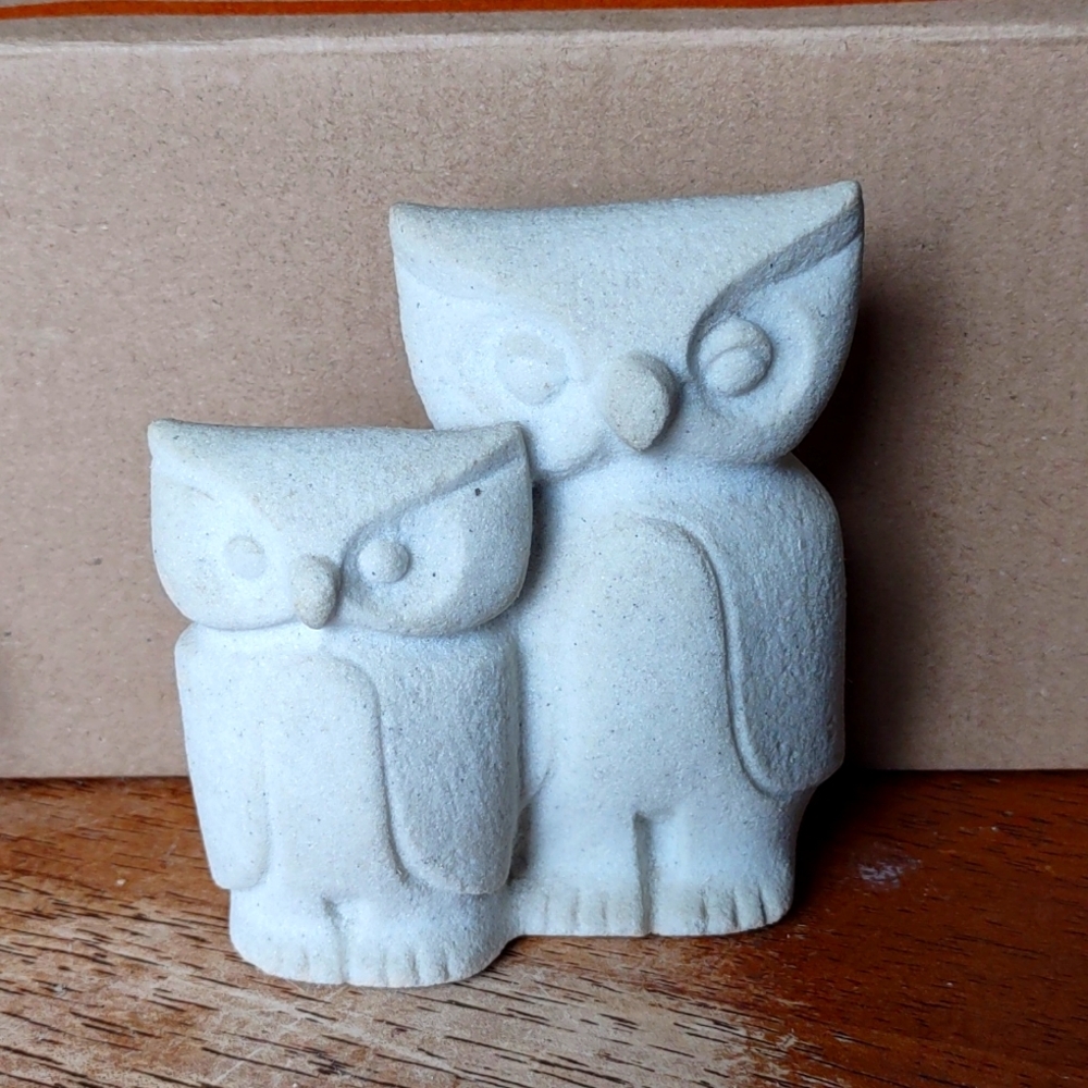 Statue Sculpture Owls by Marbell Stone Art Belgium